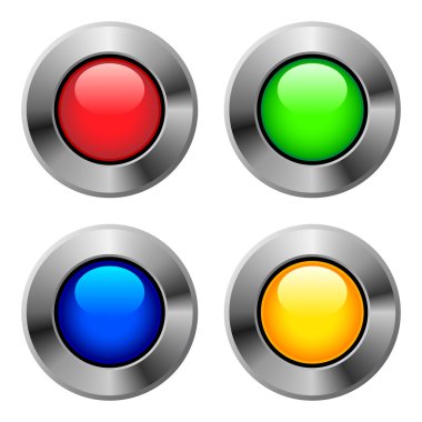 Metallic round button. clipart