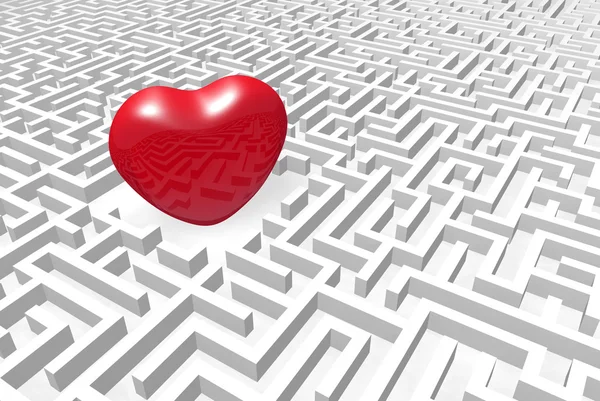 Heart into labyrinth. — Stock Photo, Image