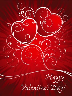 Two red hearts. clipart