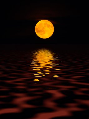 Moon and water. clipart