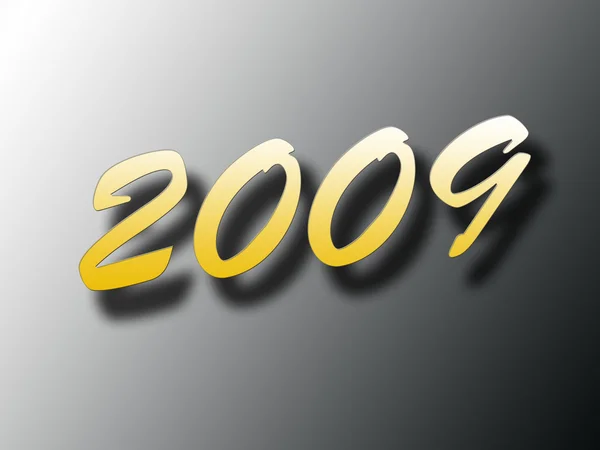 New year 2009 in gold. — Stock Photo, Image