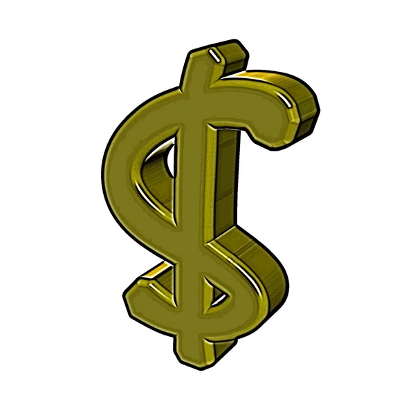 Χρυσή σύμβολο dollar. — Φωτογραφία Αρχείου