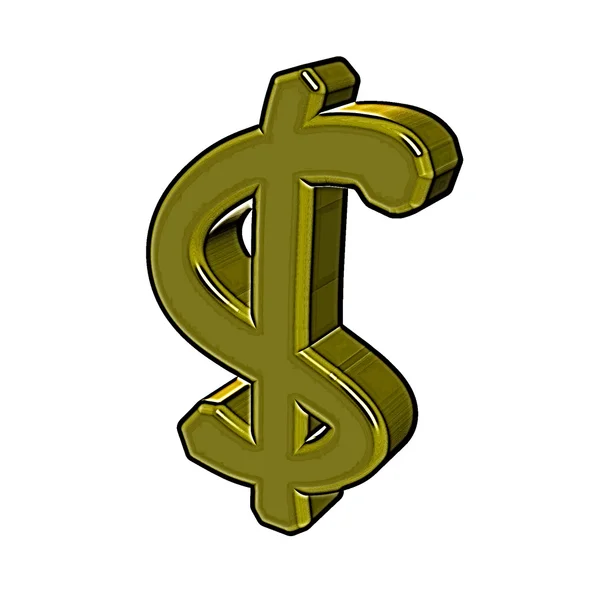 3D Golden Dollar Symbol Stock Photo by 1395673