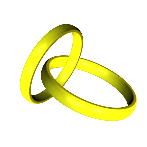 Dwa złote pierścienie. — Zdjęcie stockowe
