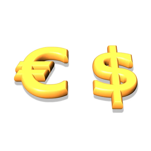 Dólar e euro . — Fotografia de Stock