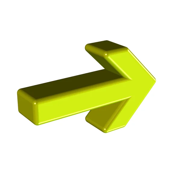 3D golden arrow over. — Stock Photo, Image