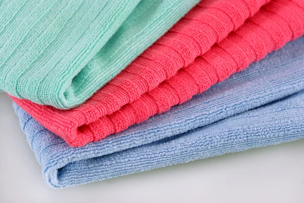 Τρεις διπλωμένο terry πετσέτες — Φωτογραφία Αρχείου