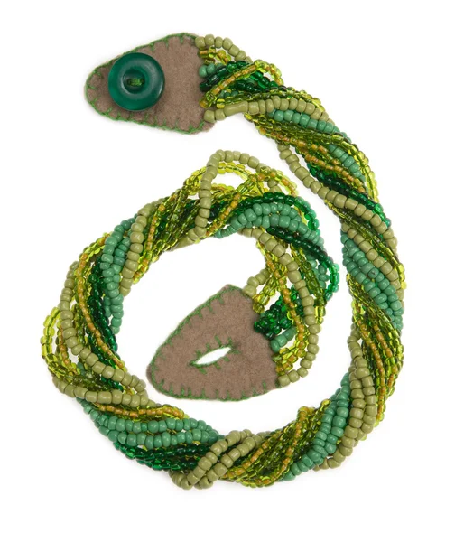 Grüne handgewebte Perlen — Stockfoto