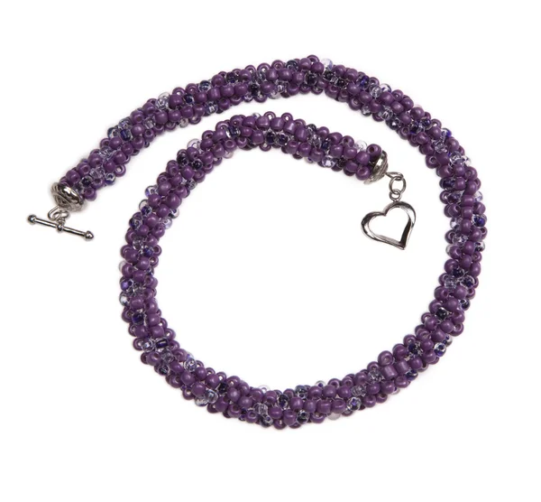 Lilac handmade weaved beads — Stock Photo, Image