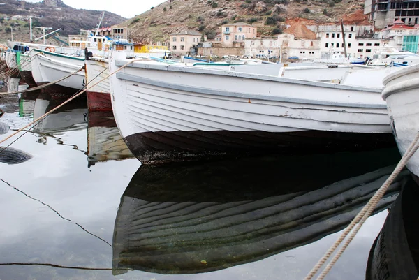 stock image Boats berthed.