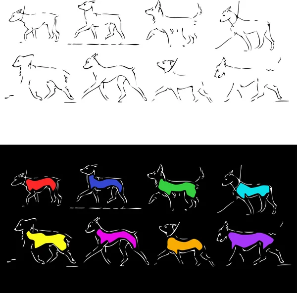 Köpekler çizimi — Stok fotoğraf