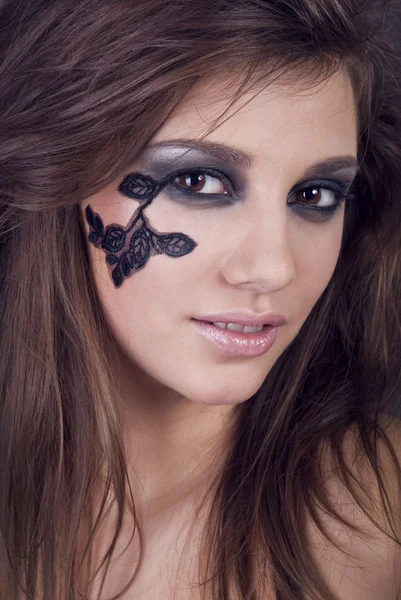 Dívka s módní make-up — Stock fotografie