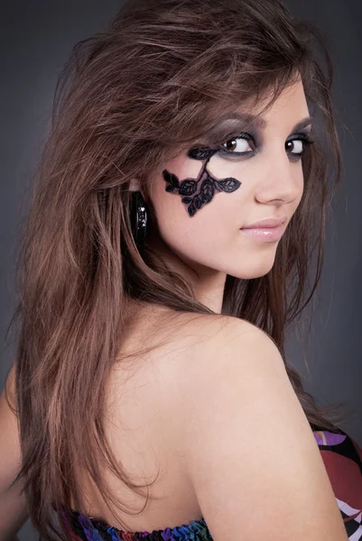 Meisje met mode make-up — Stockfoto