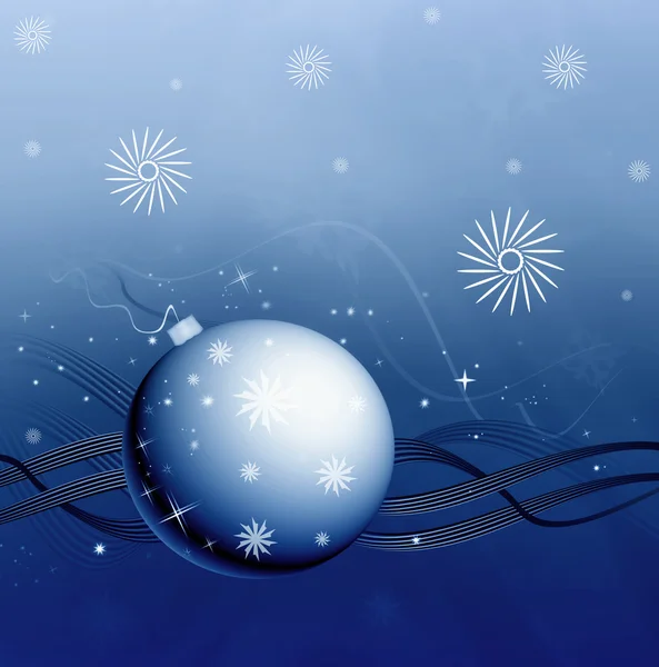 Blue cristmas ball — Stock Photo, Image