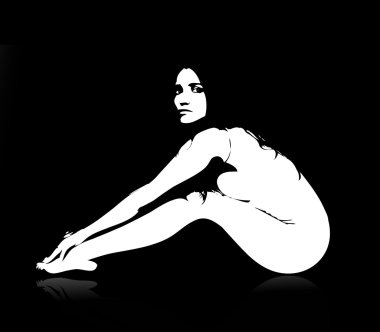 Nude vector girl clipart