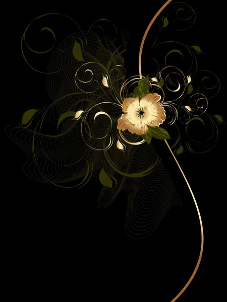 Абстрактні хвилі з квітковим орнаментом — стоковий вектор