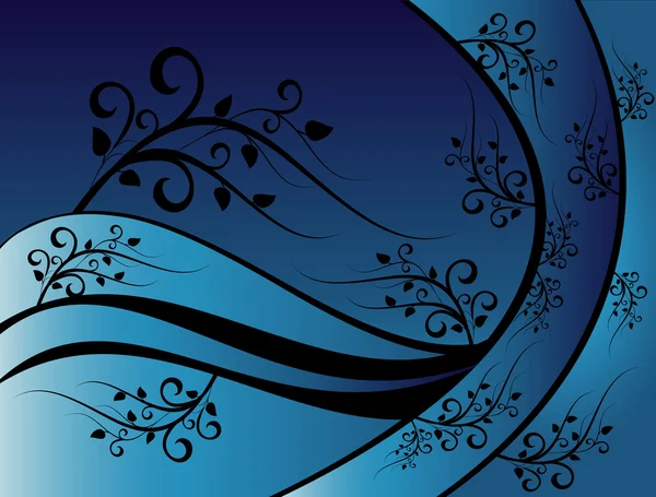 Ornement floral bleu — Image vectorielle