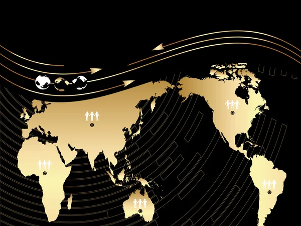 Contexte avec carte du monde — Image vectorielle