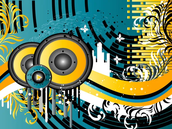 Grunge fond de musique — Image vectorielle