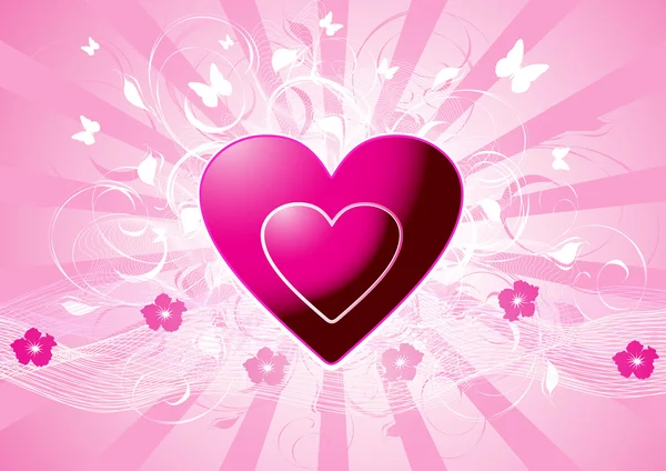 Рожевий вектора серця — стоковий вектор