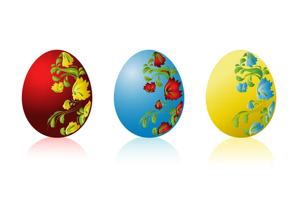 Oeufs de Pâques colorés avec motif — Image vectorielle
