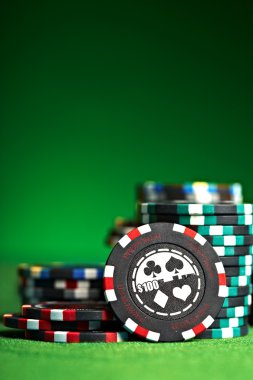 Gambling chips with copy space clipart