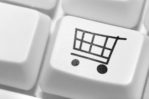 O botão para compras no teclado — Fotografia de Stock