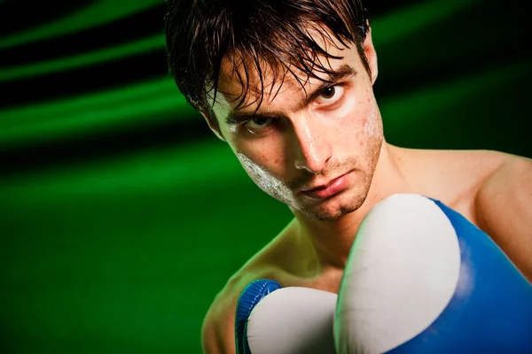 Boxning. mannen i boxning handskar — Stockfoto