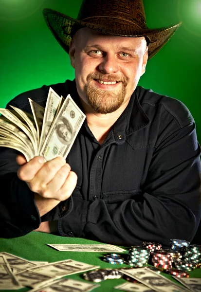 Férfi kezében pénzt — Stock Fotó