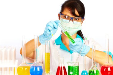 Scientist in laboratory clipart