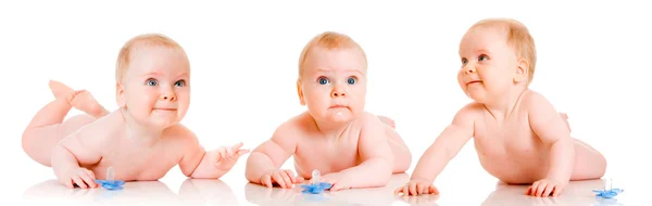 Triplet babies brothers — Stock Photo, Image