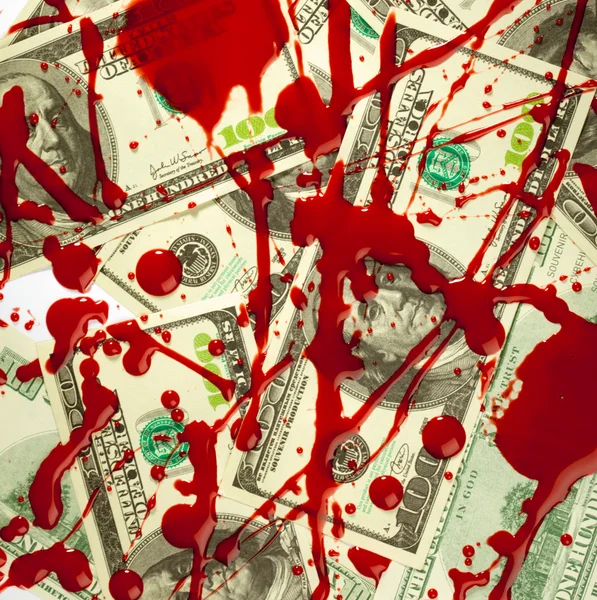 Dollar und Blut — Stockfoto