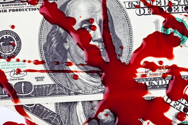 Dollars en bloed — Stockfoto