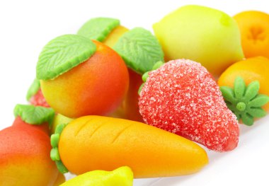 Sweets marzipan. In the form of fruit clipart