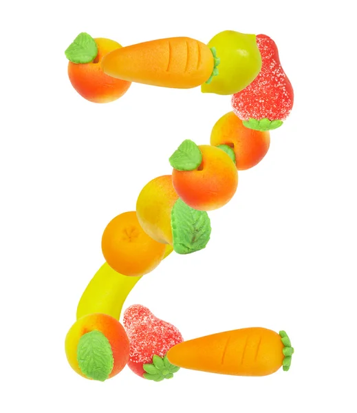 Alphabet from fruit, the letter Z — Stock Photo, Image