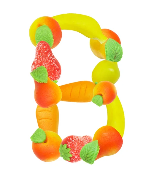 Alphabet aus Früchten, der Buchstabe b — Stockfoto