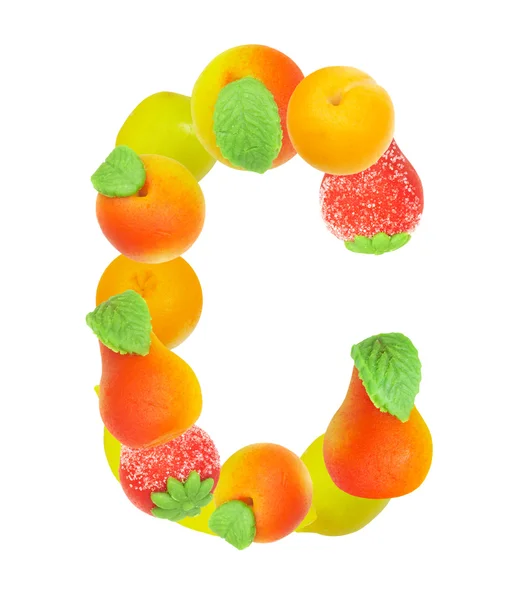 Alphabet from fruit, the letter C — Stock Photo, Image