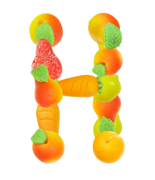Alfabet van fruit, de brief h — Stockfoto