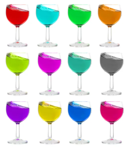 Bicchieri di vino multicolore — Foto Stock