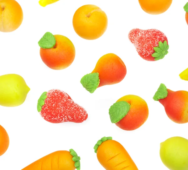 Snoep marsepein. in de vorm van fruit — Stockfoto