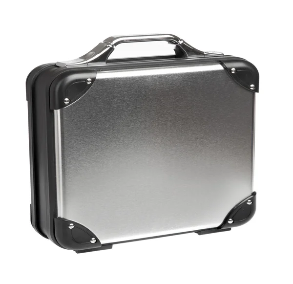 Metall resväska på en vit bakgrund — Stockfoto