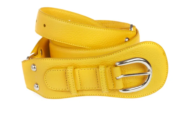 Cinturón amarillo sobre fondo blanco — Foto de Stock