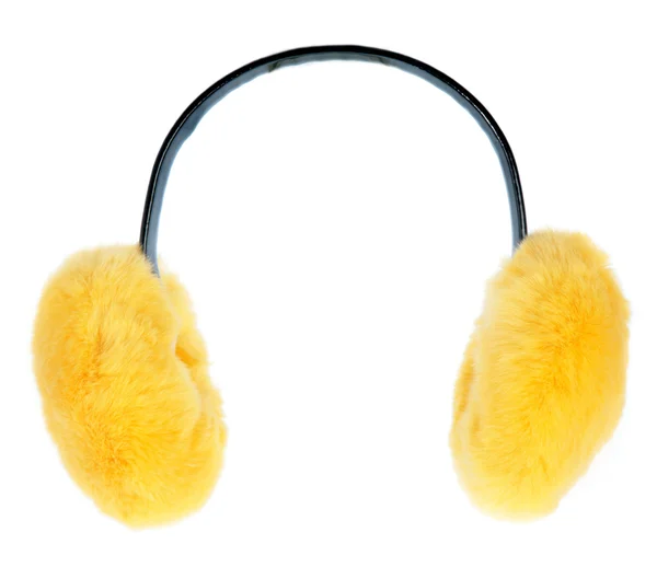stock image Yellow ear-flaps on a white background