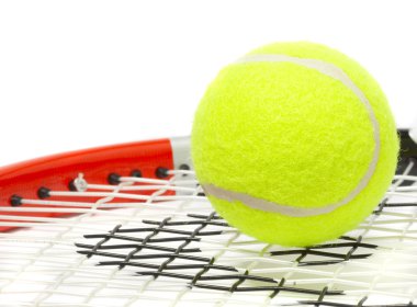 Tennis racket with a ball. clipart