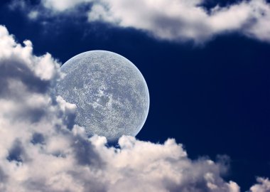 The moon in clouds clipart