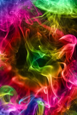 Multi-coloured smoke. Background. clipart