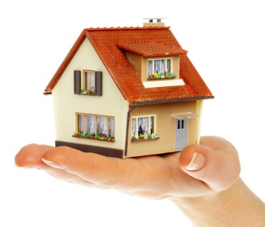 House in human hands clipart