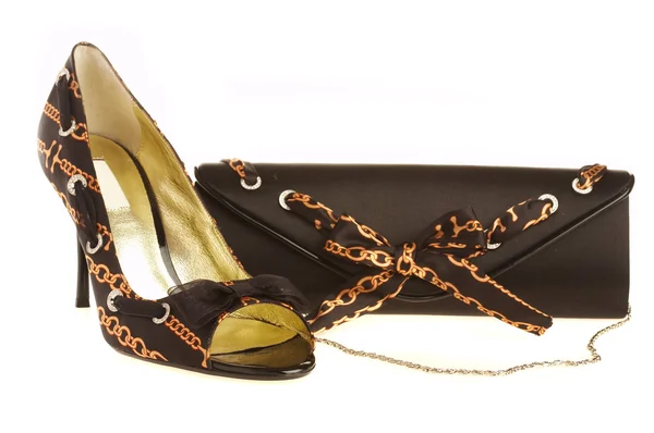 Kvinnligt skor och handväska — Stockfoto