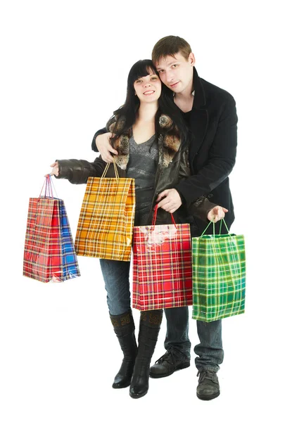 Mannen och kvinnan - shopping — Stockfoto