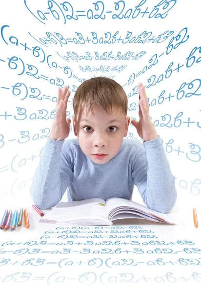 The schoolboy with the book — Stock Photo, Image